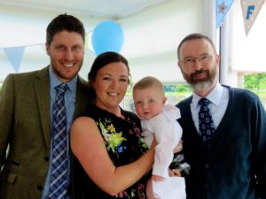 Aoife and John & baby Finn with Joe Armstrong after naming ceremony conducted at private residence in Navan 12 June 2016